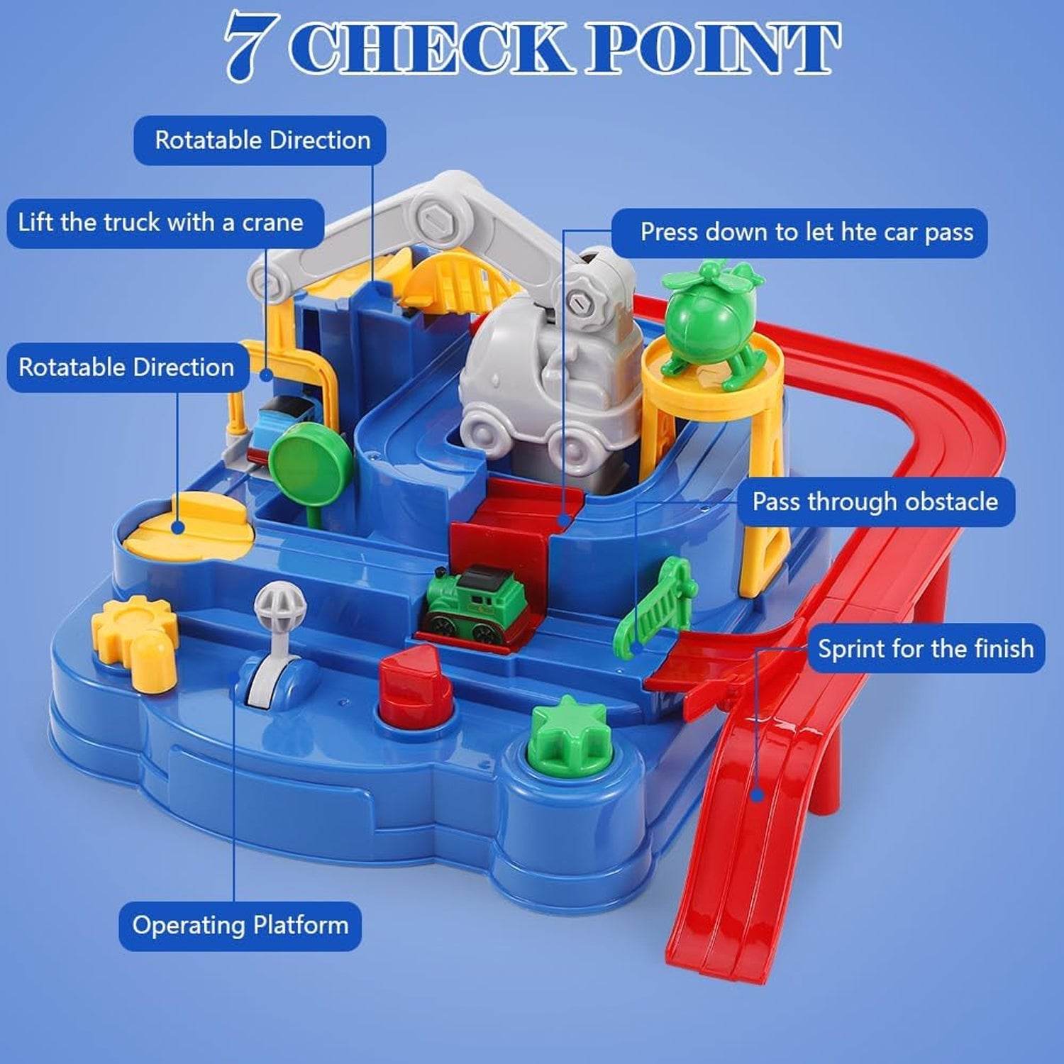 Adventure Toys, City Rescue Preschool Toy, Race Tracks for Boys, Parent-Child Interactive Kids Race Car Track Play sets (Adventure Toy) - infinityexculsivestore.com