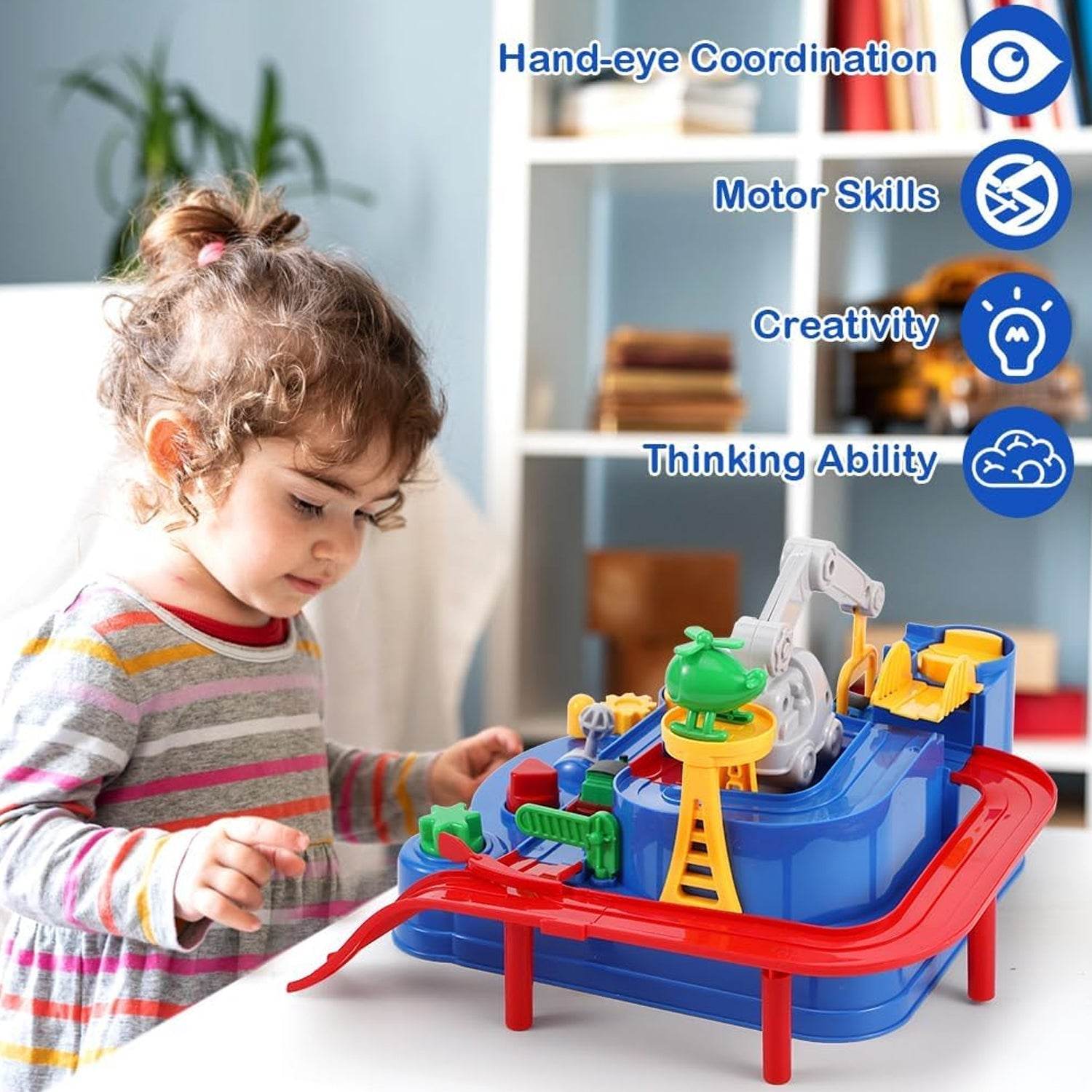Adventure Toys, City Rescue Preschool Toy, Race Tracks for Boys, Parent-Child Interactive Kids Race Car Track Play sets (Adventure Toy) - infinityexculsivestore.com