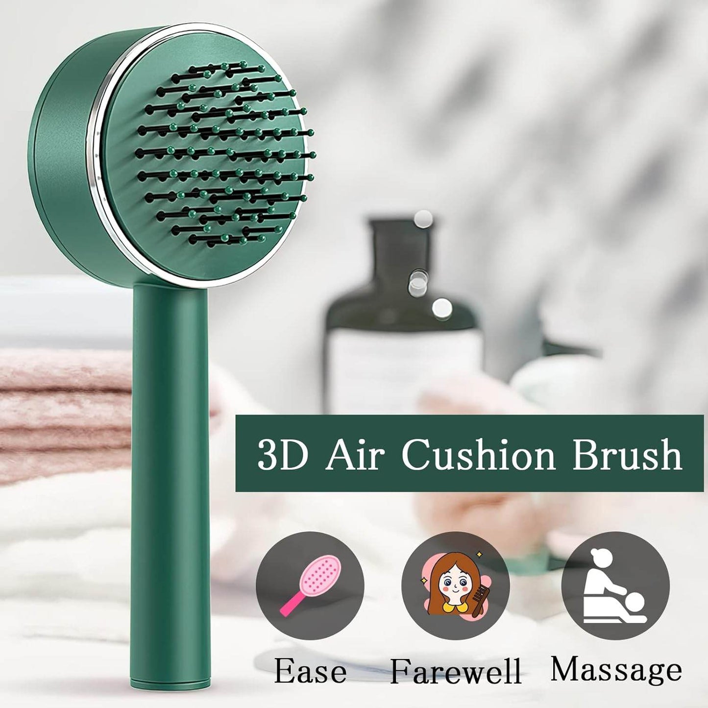 Air Cushion Massage Brush with Long Handle & Self-Cleaning Detangling Comb - infinityexculsivestore.com