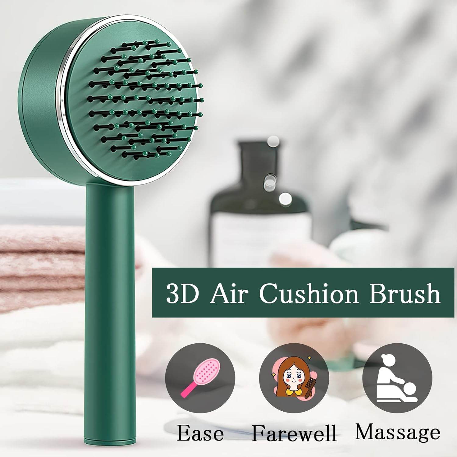 Air Cushion Massage Brush with Long Handle & Self-Cleaning Detangling Comb - infinityexculsivestore.com