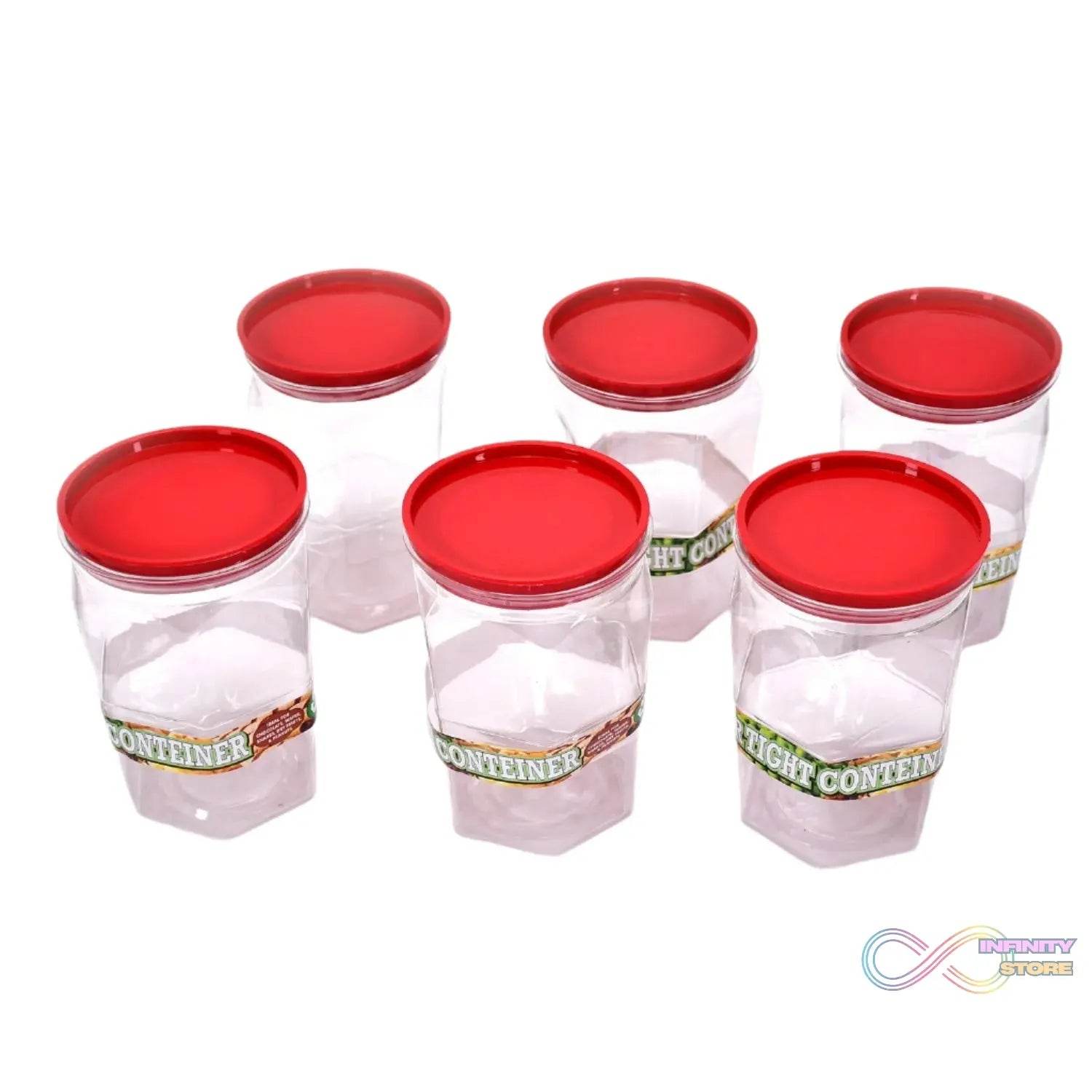 Air Tight Kitchen Storage Container for Rice | Dal | Atta, BPA - Free, Flour | Cereals | Snacks | Stackable | Modular, Round. (Approx - 1100Ml, Set of 6pcs) - infinityexculsivestore.com