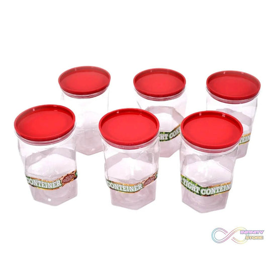 Air Tight Kitchen Storage Container for Rice | Dal | Atta, BPA - Free, Flour | Cereals | Snacks | Stackable | Modular, Round. (Approx - 1100Ml, Set of 6pcs) - infinityexculsivestore.com