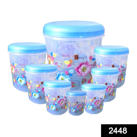 Air Tight Plastic Transparent Container Set (10000ml, 7000ml, 5000ml, 3000ml, 2000ml, 1000ml, 750ml, 500ml) - infinityexculsivestore.com