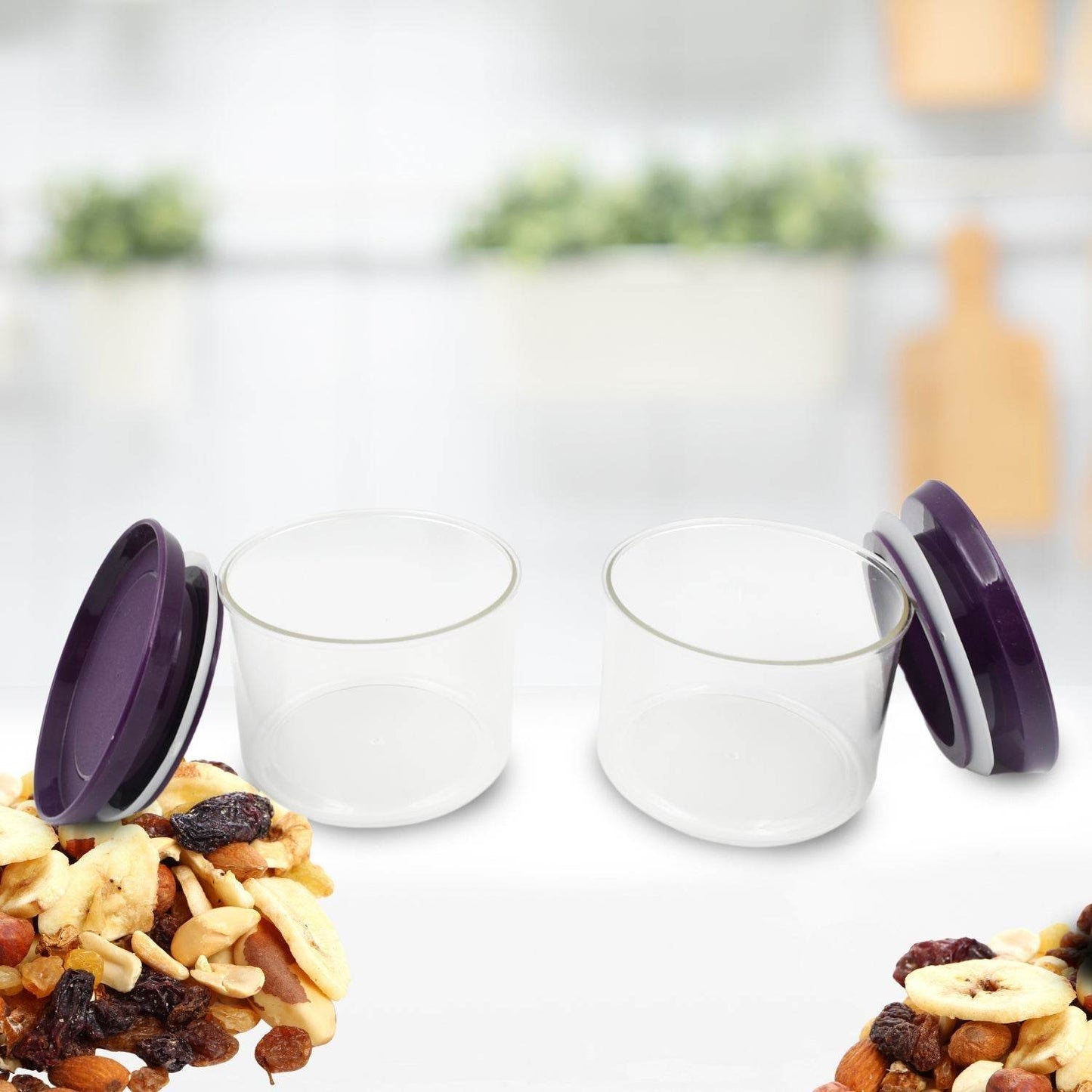 Air Tight & Unbreakable Kitchen Jar Set Food Storage Containers for Dry Fruits, Spices, Snacks, Pulses (2 Pcs Set) - infinityexculsivestore.com