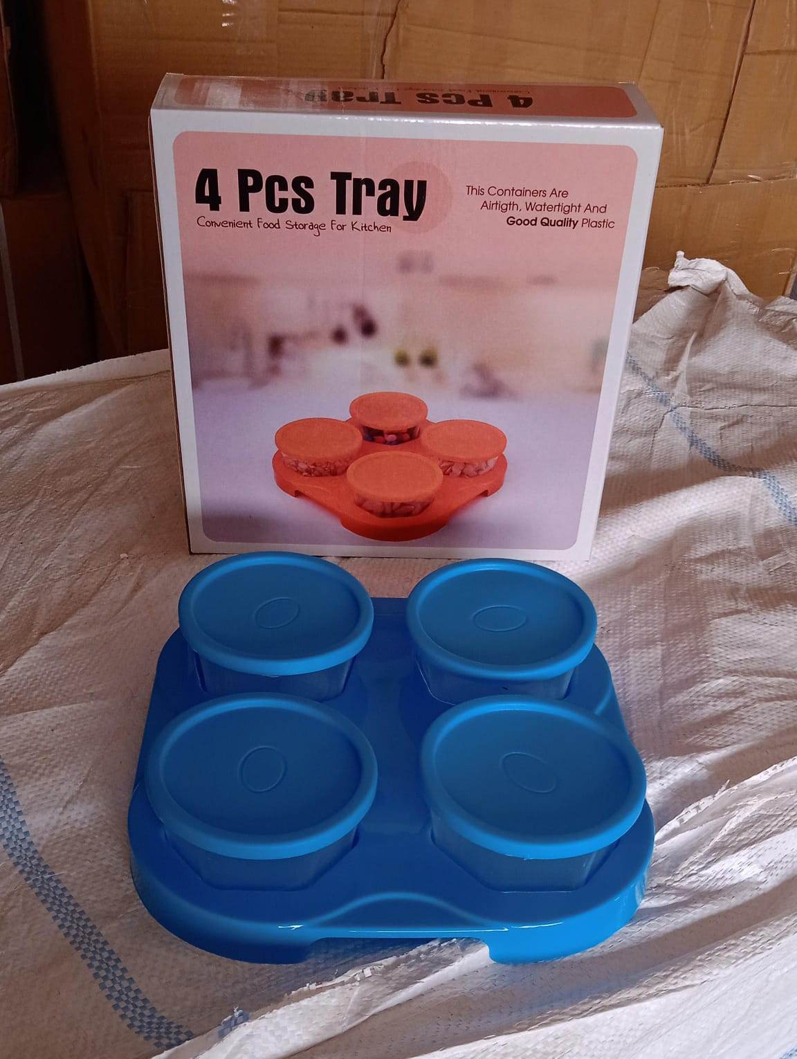 Airtight Container Jar 4 Pc Set With Stylish Tray for Kitchen Unbreakable Jar Set for Multipurpose Storage ( Mukhwas Dani ) - infinityexculsivestore.com