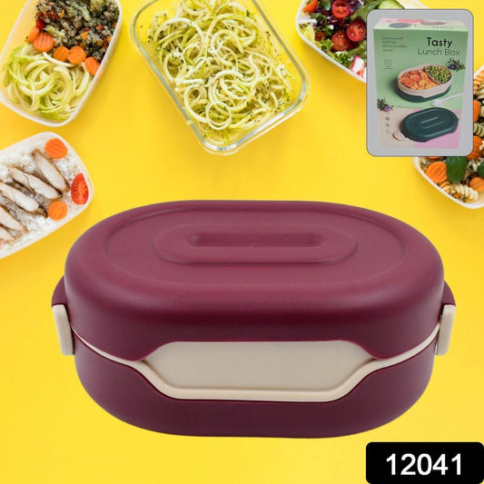 Airtight Food Grade Tiffin Box with 2 in 1 Spoon And 2 Compartment - infinityexculsivestore.com