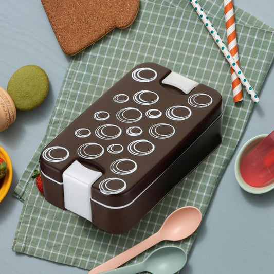 Airtight Lunch Box - 2 Compartment, Leak-Proof, Food-Grade Material, Modern Compact Design with Spoon - infinityexculsivestore.com