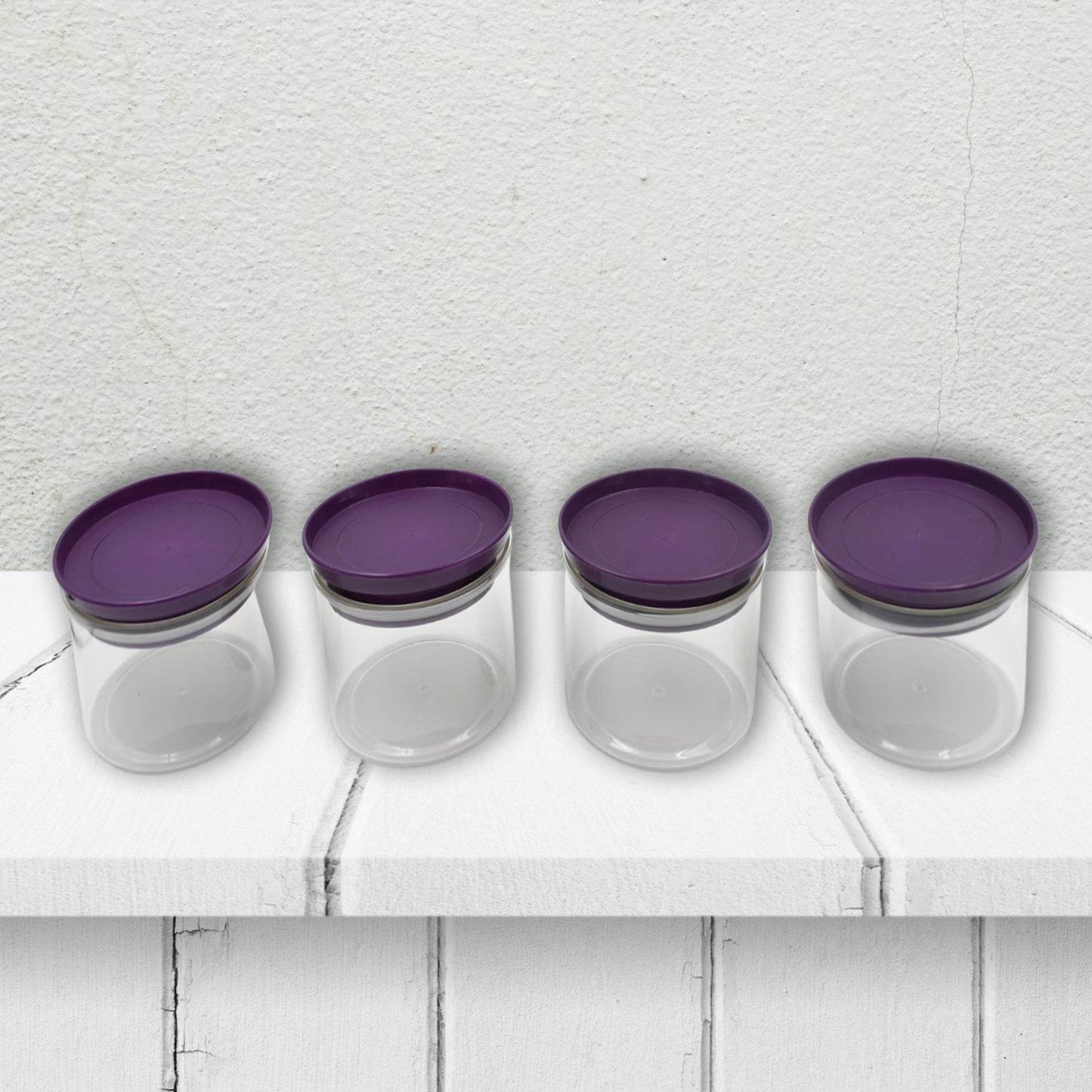 Airtight Plastic 4 Pc Storage Container Set, With Tray Dry Fruit Plastic Storage Container Tray Set With Lid & Serving Tray For Kitchen - infinityexculsivestore.com