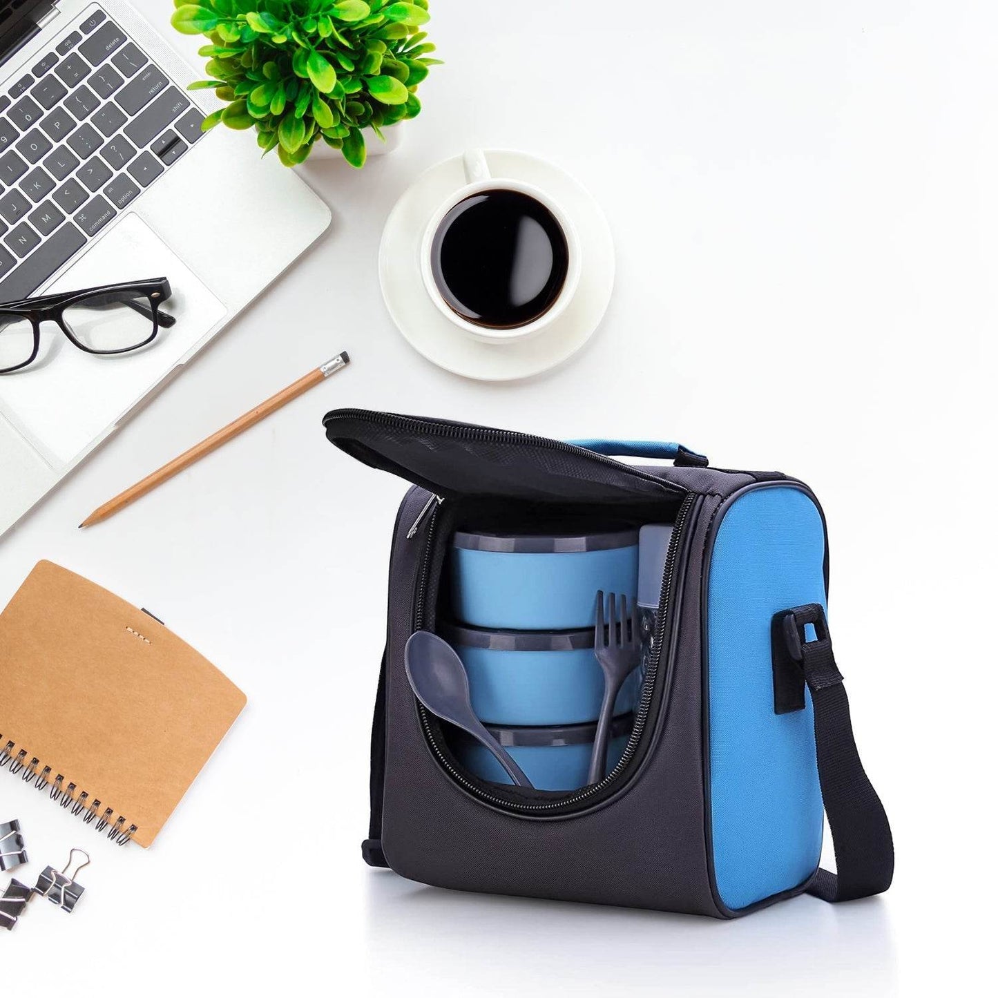 All - in - One Lunch Box with Fabric Bag for Office & School - infinityexculsivestore.com