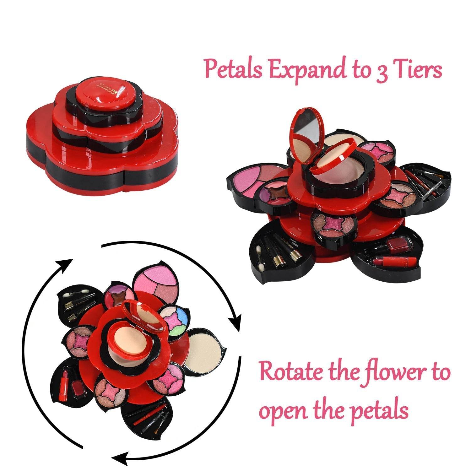 All in One Makeup Kit for Teens Flower Palette for Girls 3 Tier Cosplay - infinityexculsivestore.com