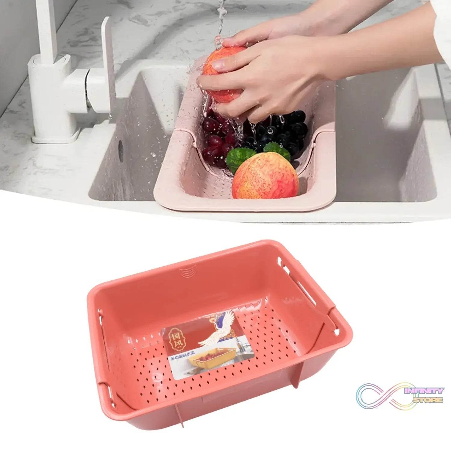 All-in-One Sink Organizer: Drying Rack, Drain Basket & Storage (1 Pc) - infinityexculsivestore.com