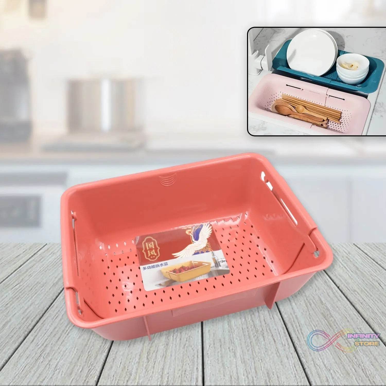 All-in-One Sink Organizer: Drying Rack, Drain Basket & Storage (1 Pc) - infinityexculsivestore.com