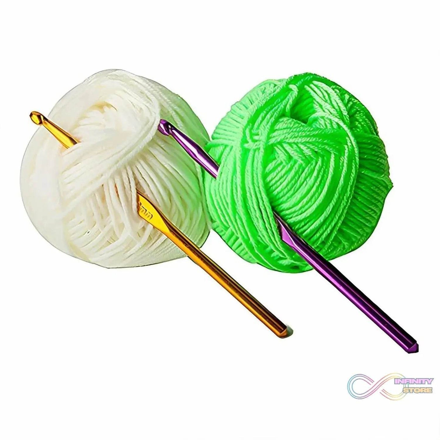Aluminium Multicolor Knitting Needles, Crochet Kit (12 Pcs Set) - infinityexculsivestore.com