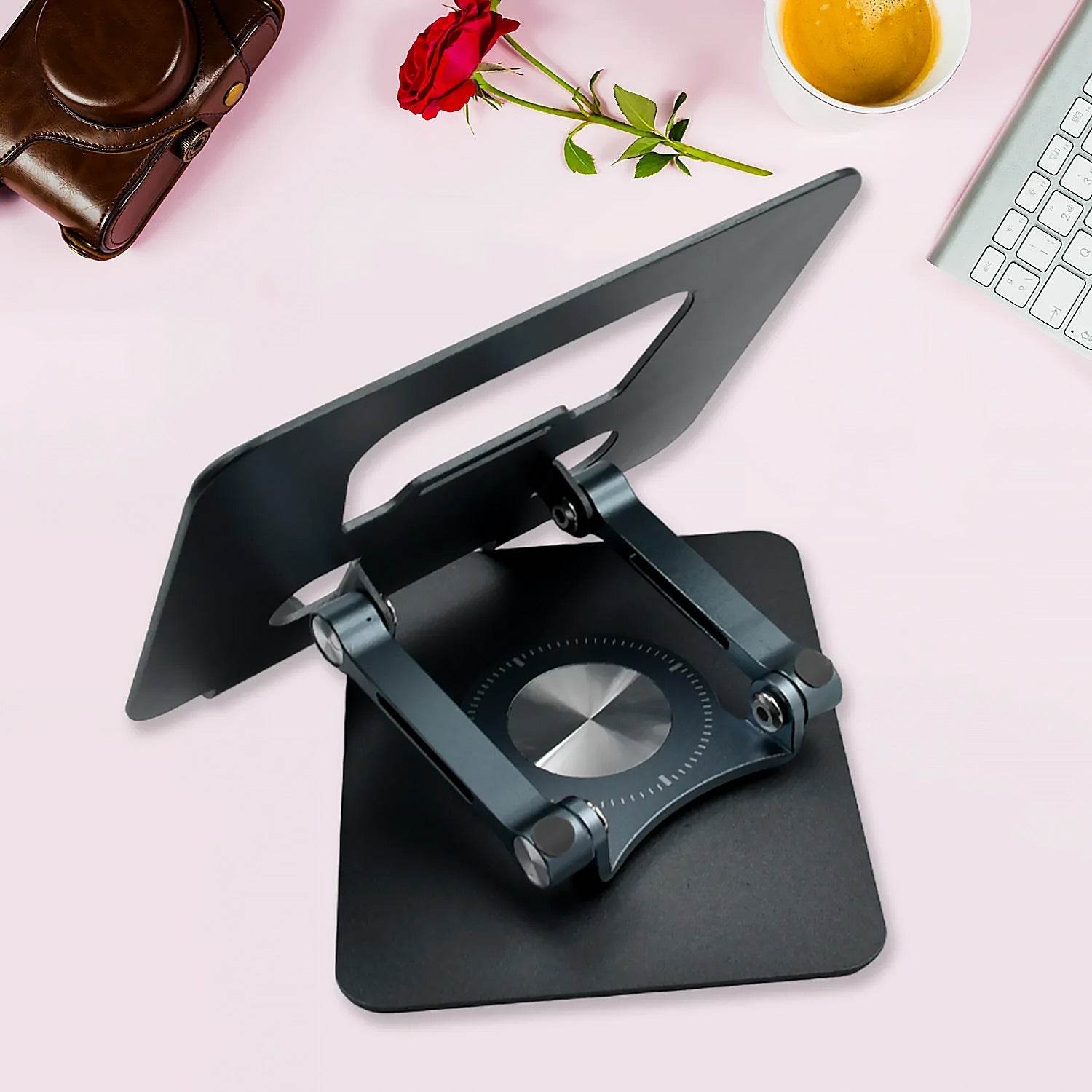 Aluminum Alloy 360°Rotating Bracket, Adjustable Laptop Stand, Portable Foldable Ergonomic Laptop Support - infinityexculsivestore.com