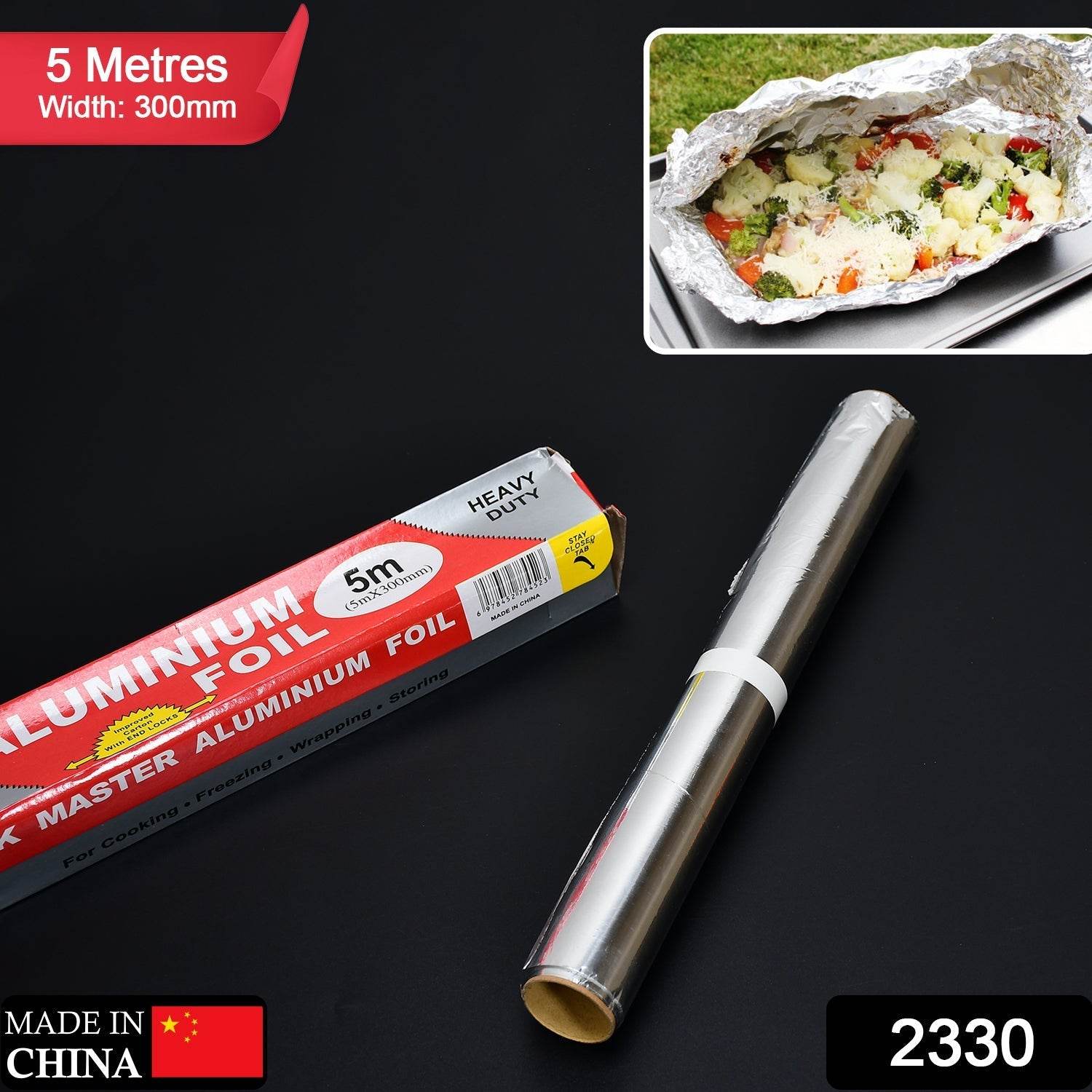 Aluminum Foil Roll Heavy Duty Non Stick Thick Aluminum Foil Sheet Baking Grilling Tool (5mX300mm) - infinityexculsivestore.com