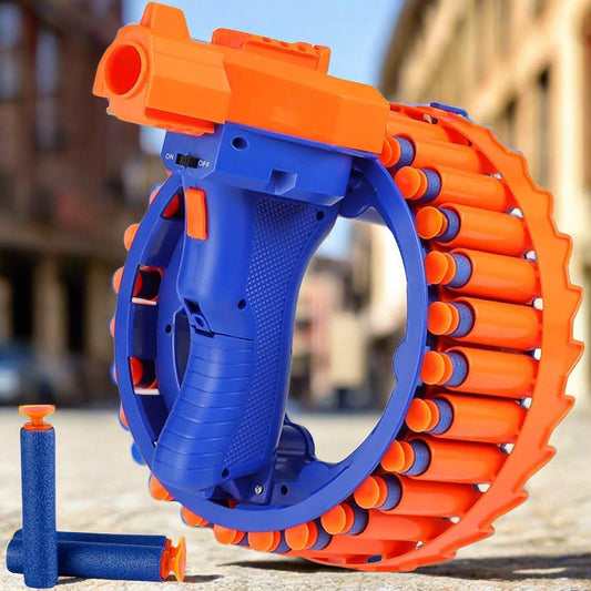 Amazing Toy Gun, Electric Gun for Children, 28 Soft Bullets for Youth Safety, Children's Electric Hand Ring Wheel Soft Bullet Gun, Gift Toys - infinityexculsivestore.com
