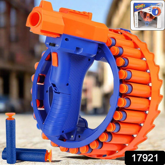 Amazing Toy Gun, Electric Gun for Children, 28 Soft Bullets for Youth Safety, Children's Electric Hand Ring Wheel Soft Bullet Gun, Gift Toys - infinityexculsivestore.com