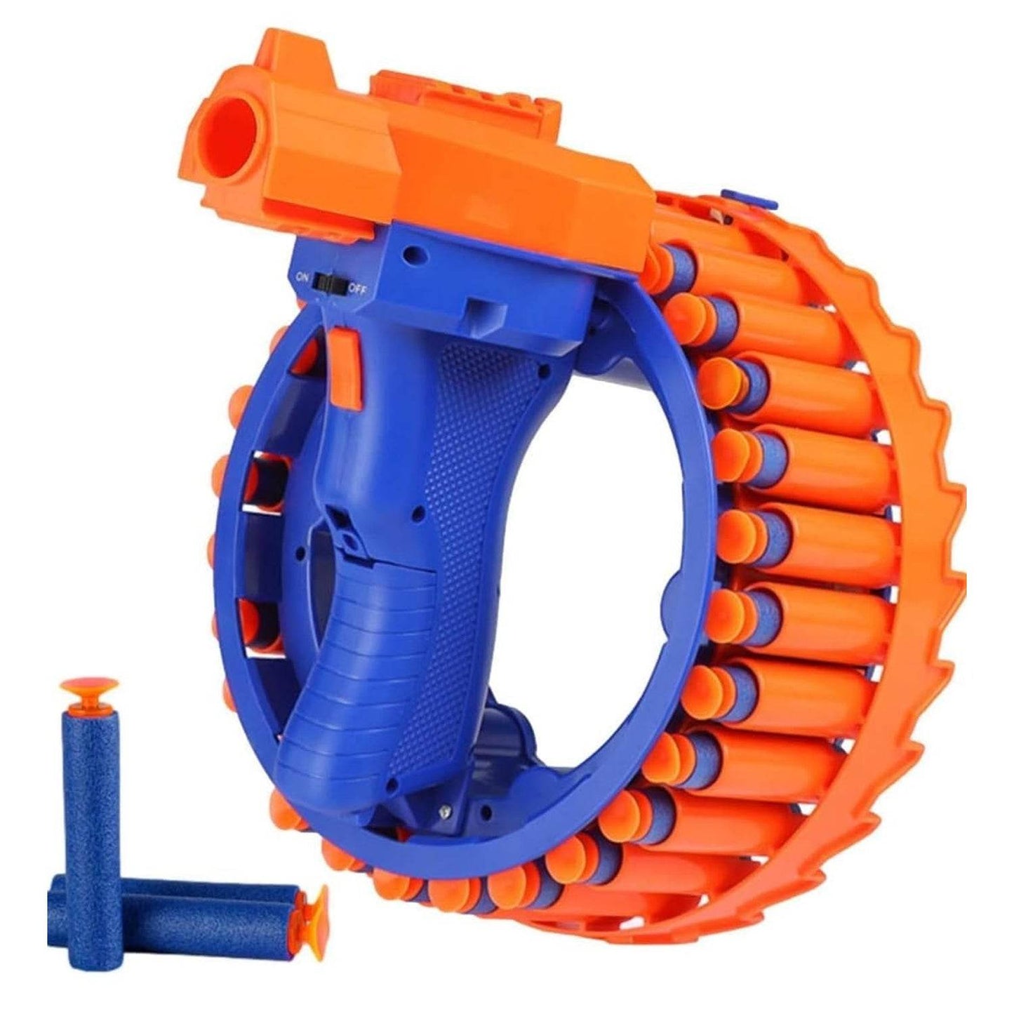 Amazing Toy Gun, Electric Gun for Children, 28 Soft Bullets for Youth Safety, Children's Electric Hand Ring Wheel Soft Bullet Gun, Gift Toys - infinityexculsivestore.com