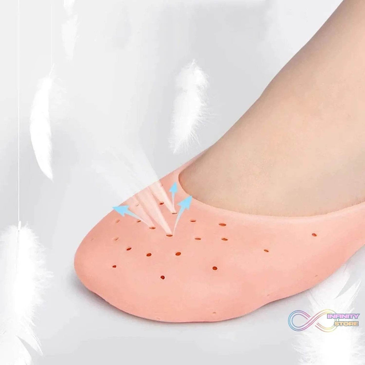Anti-Crack Full Length Silicone Foot Protector Moisturizing Socks (1 Pair / Mix Size) - infinityexculsivestore.com