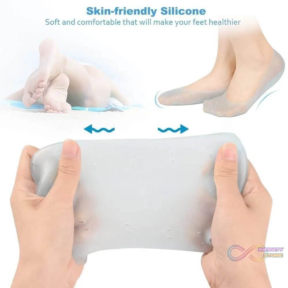 Anti Crack silicone Gel Foot Protector Moisturizing Socks - infinityexculsivestore.com