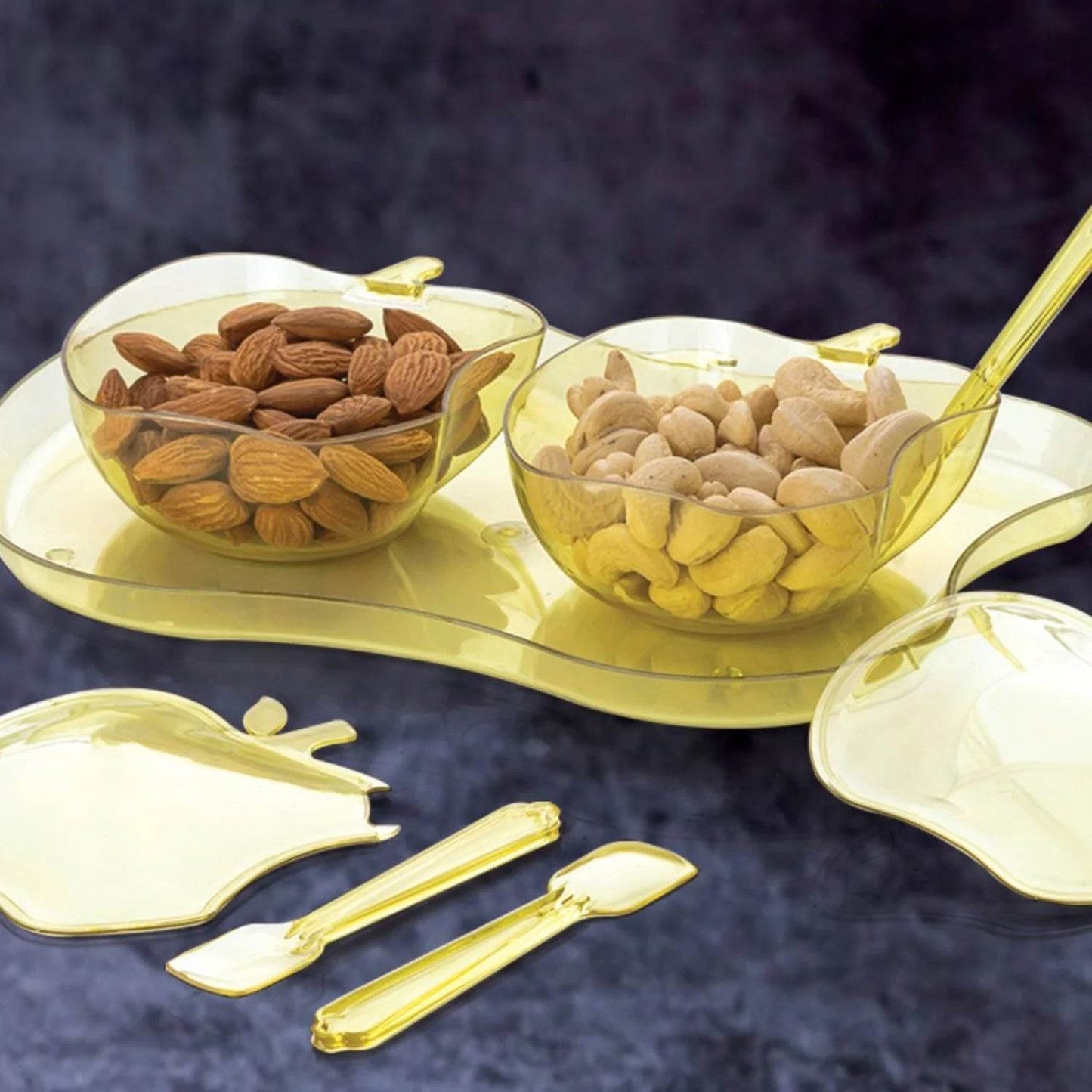 Apple Shape Tray Bowl Used For Serving Snacks And Various Food Stuffs. - infinityexculsivestore.com