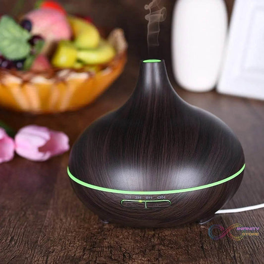 Aromatherapy Humidifier with 7 Colourful LED Light Change (500 ML Capacity / With Remote) - infinityexculsivestore.com
