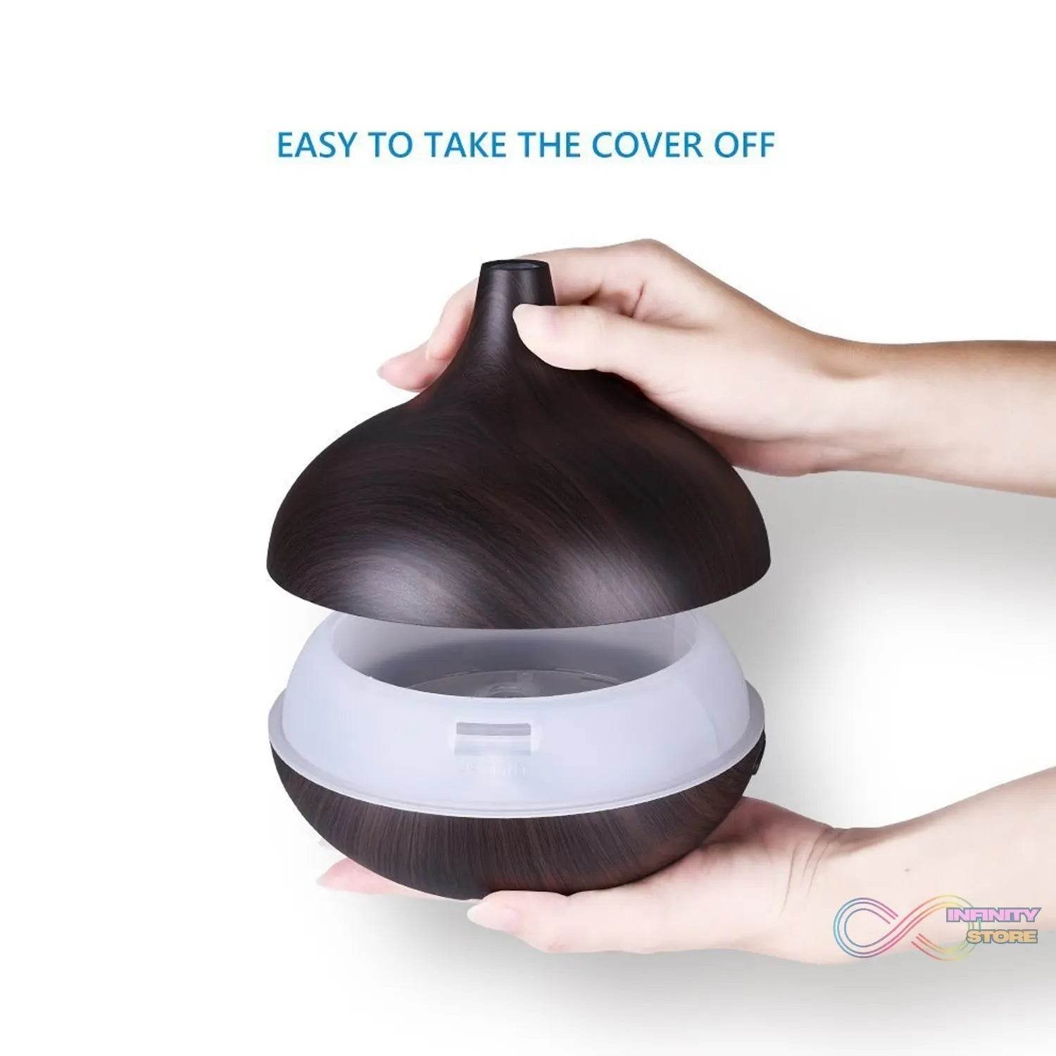 Aromatherapy Humidifier with 7 Colourful LED Light Change (500 ML Capacity / With Remote) - infinityexculsivestore.com