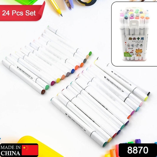 Fancy Art Markers, 24 Colors Double-ended Art Markers Alcohol Based Advanced Art Markers With Plastic Box For Painting, Coloring, Sketching And Drawing For Kids & Adult (1 Set 24 Pc) - infinityexculsivestore.com