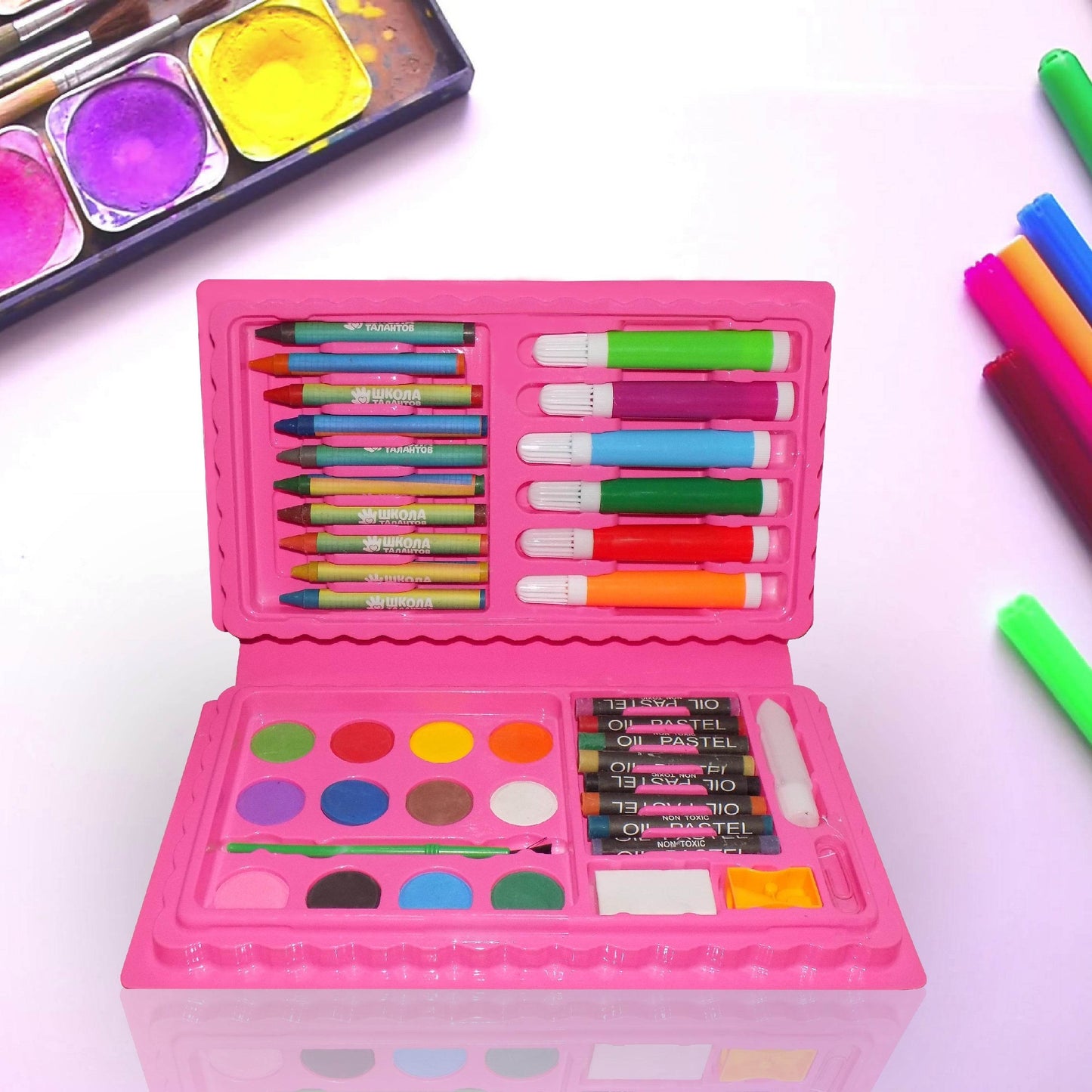 Art and Craft Color Kit (Crayons, Water Color, Sketch Pens) - 42 Pcs - infinityexculsivestore.com