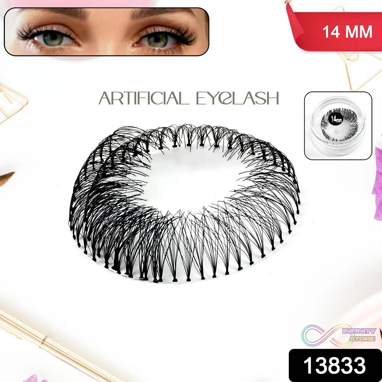 Artificial / Fake Eyelash Extensions Natural & Lightweight (1 Pc / 14 Mm) - infinityexculsivestore.com
