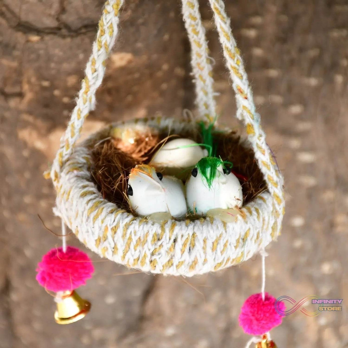 Artificial Jute Hanging Birds Nest Jhumar Chidiyan Ka Ghosla - infinityexculsivestore.com