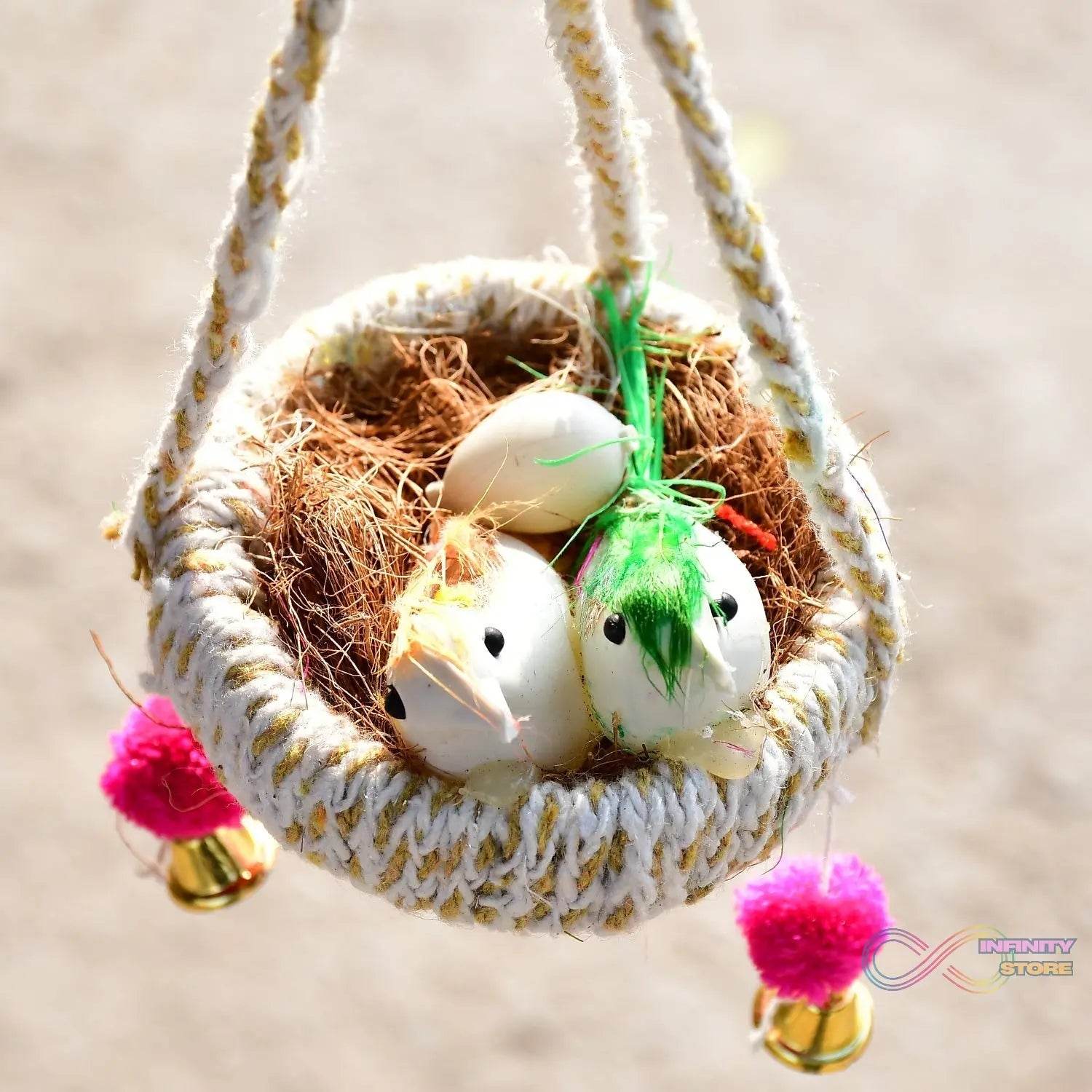Artificial Jute Hanging Birds Nest Jhumar Chidiyan Ka Ghosla - infinityexculsivestore.com