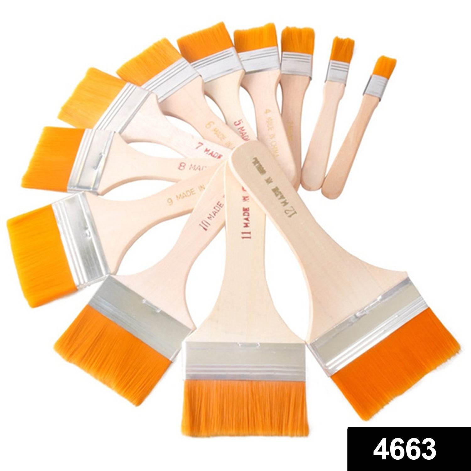 Artistic Flat Painting Brush - Set of 12 - infinityexculsivestore.com
