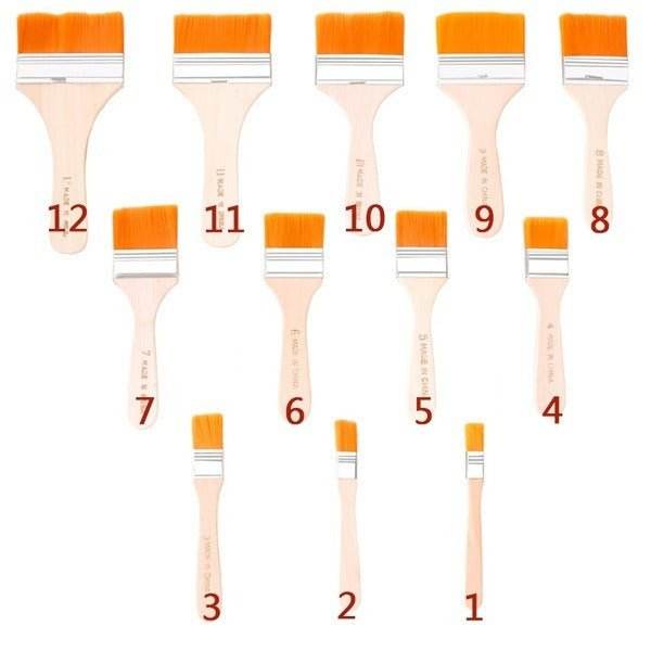Artistic Flat Painting Brush - Set of 12 - infinityexculsivestore.com
