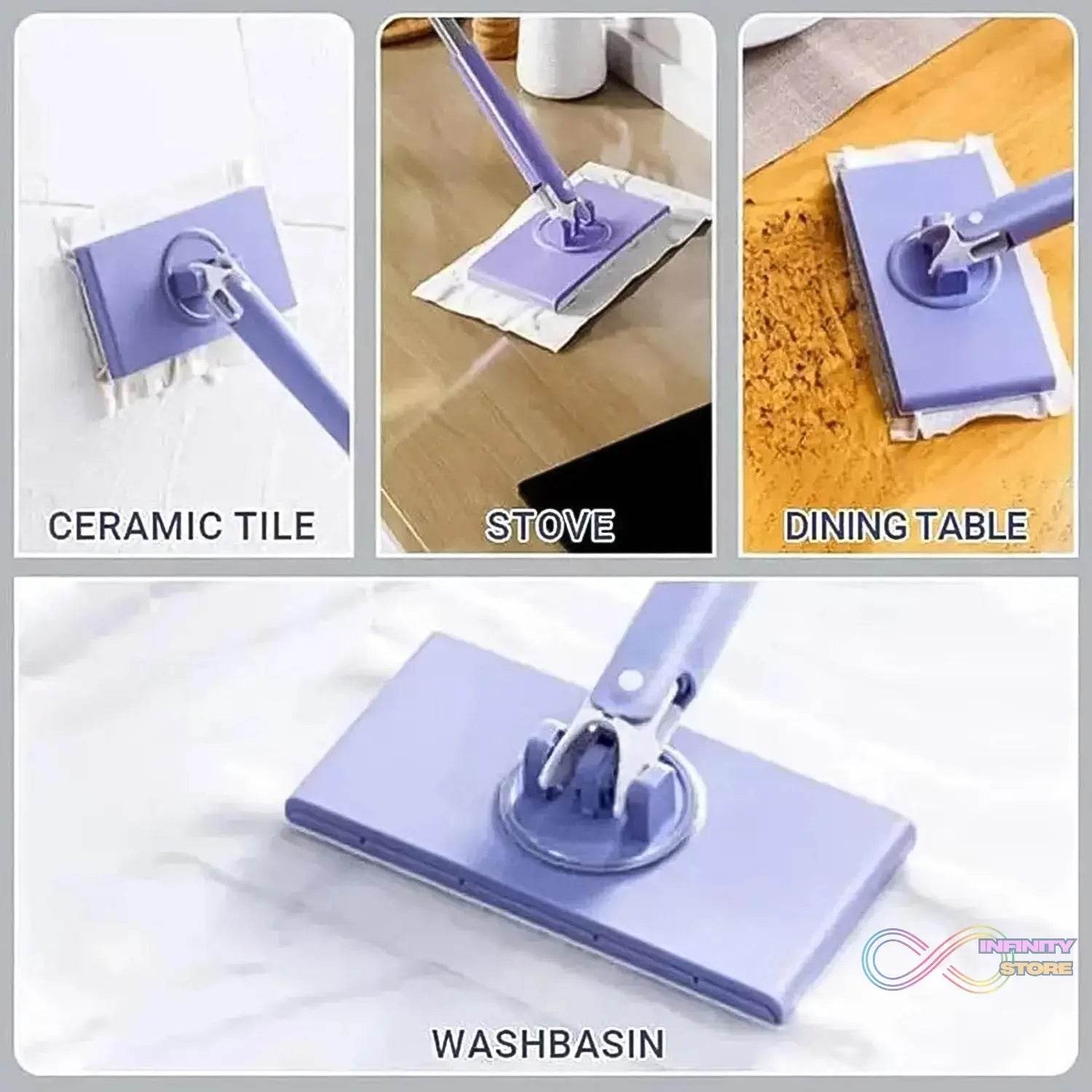 Automatic Cloth Changing Mini Mop with Push Pull Cloth Changing Handle (1 Pc) - infinityexculsivestore.com