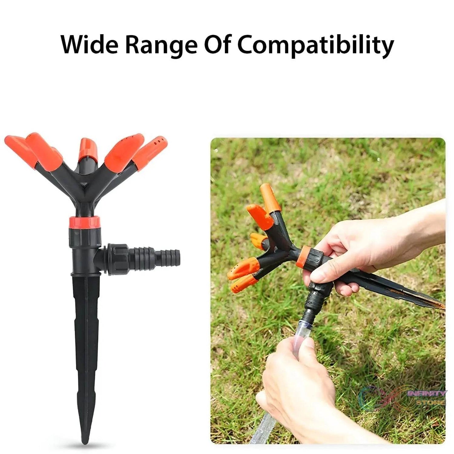 Automatic Garden Sprinkler 360 Degree Rotating Adjustable 5 Arm (1 Pc) - infinityexculsivestore.com