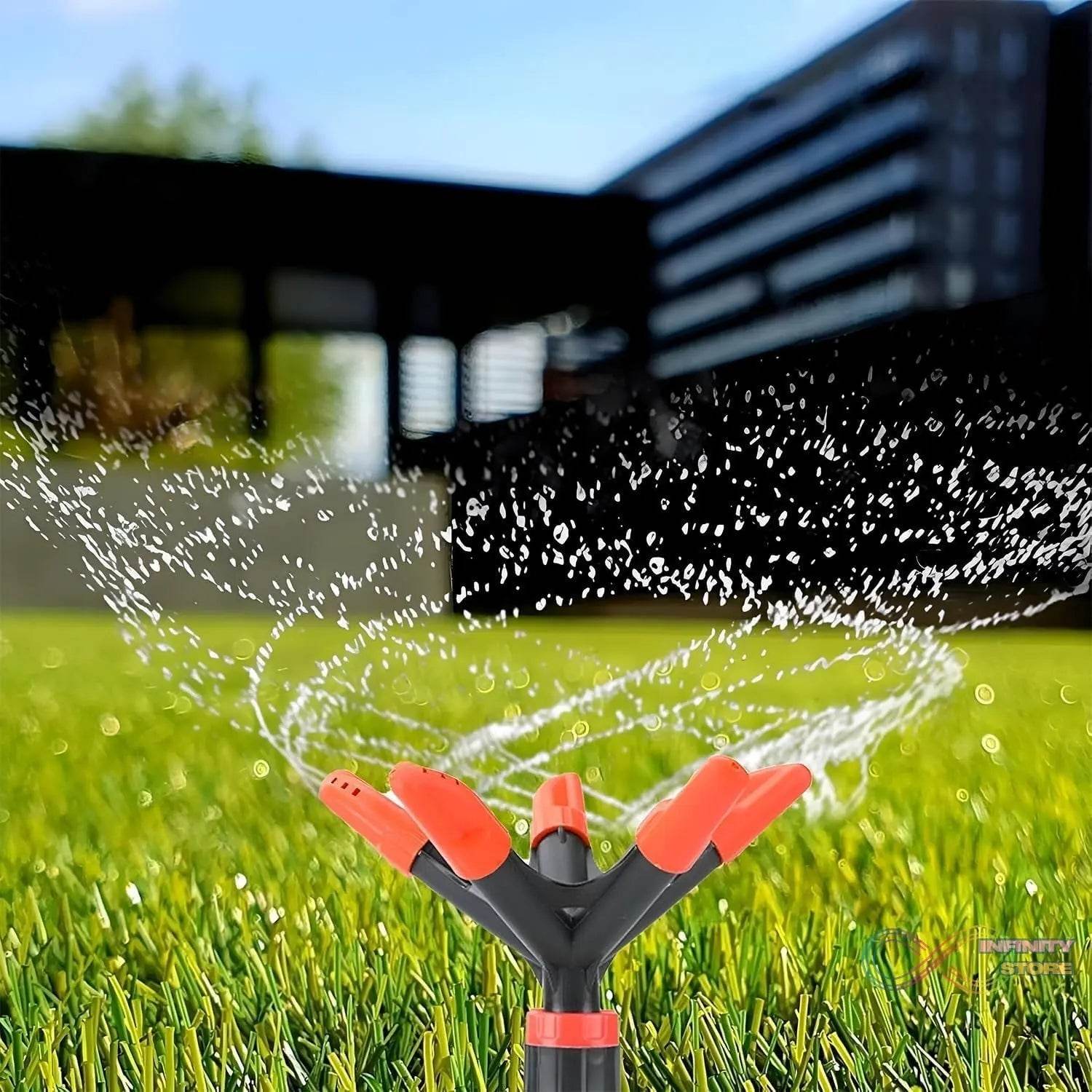 Automatic Garden Sprinkler 360 Degree Rotating Adjustable 5 Arm (1 Pc) - infinityexculsivestore.com
