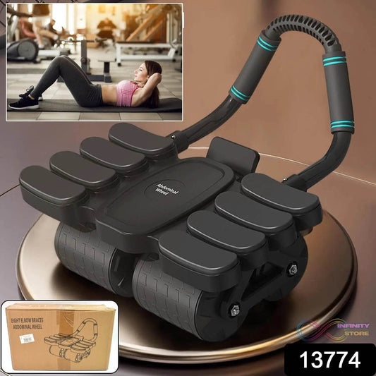 Automatic Rebound Abdominal Wheel with 8 Elbow Supports (1 Pc) - infinityexculsivestore.com