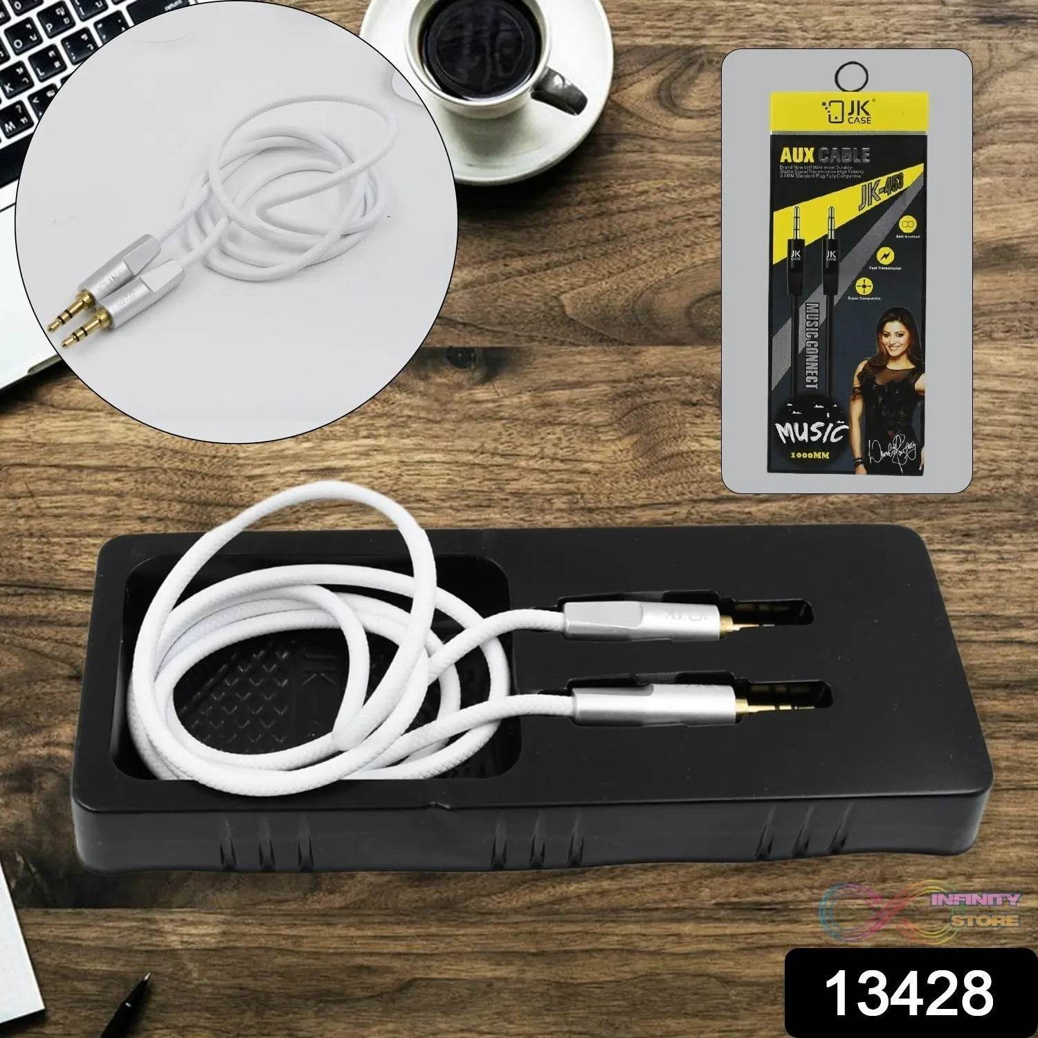 Aux Cable for Mobile and Tablet Home / Car Stereos & More (1 Pc / 1000MM) - infinityexculsivestore.com