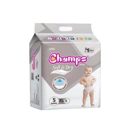Baby Diaper High Absorbent Pant Diapers, Champs Soft and Dry Baby Diaper Pants Xl 54 Pcs (Extra Large , XL54 Pieces) - infinityexculsivestore.com