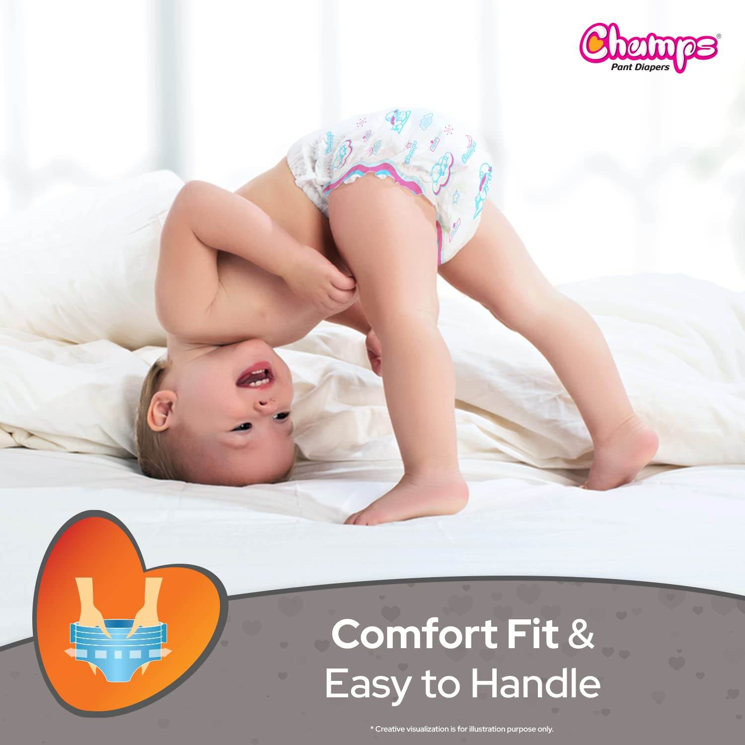 Baby Diaper High Absorbent Pant Diapers, Champs Soft and Dry Baby Diaper Pants Xl 54 Pcs (Extra Large , XL54 Pieces) - infinityexculsivestore.com