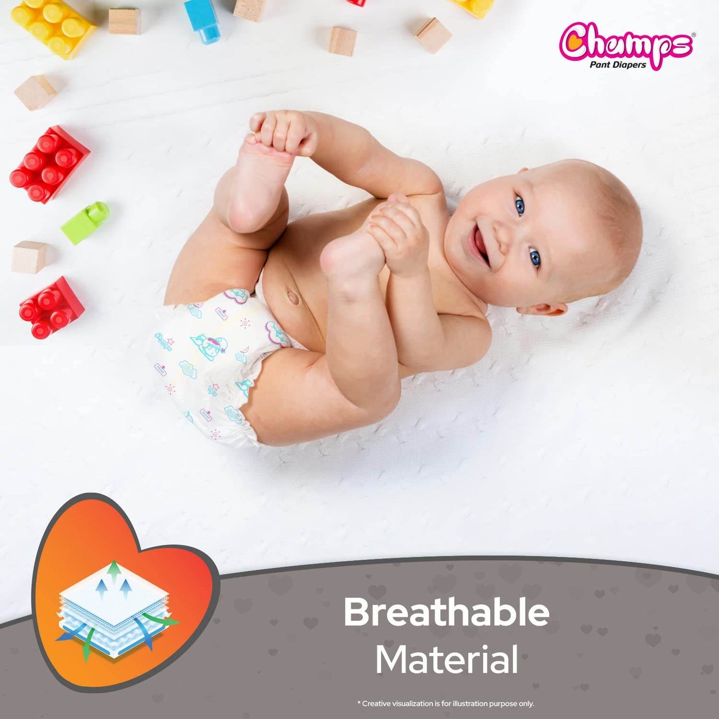 Baby Diaper High Absorbent Pant Diapers, Champs Soft and Dry Baby Diaper Pants Xl 54 Pcs (Extra Large , XL54 Pieces) - infinityexculsivestore.com