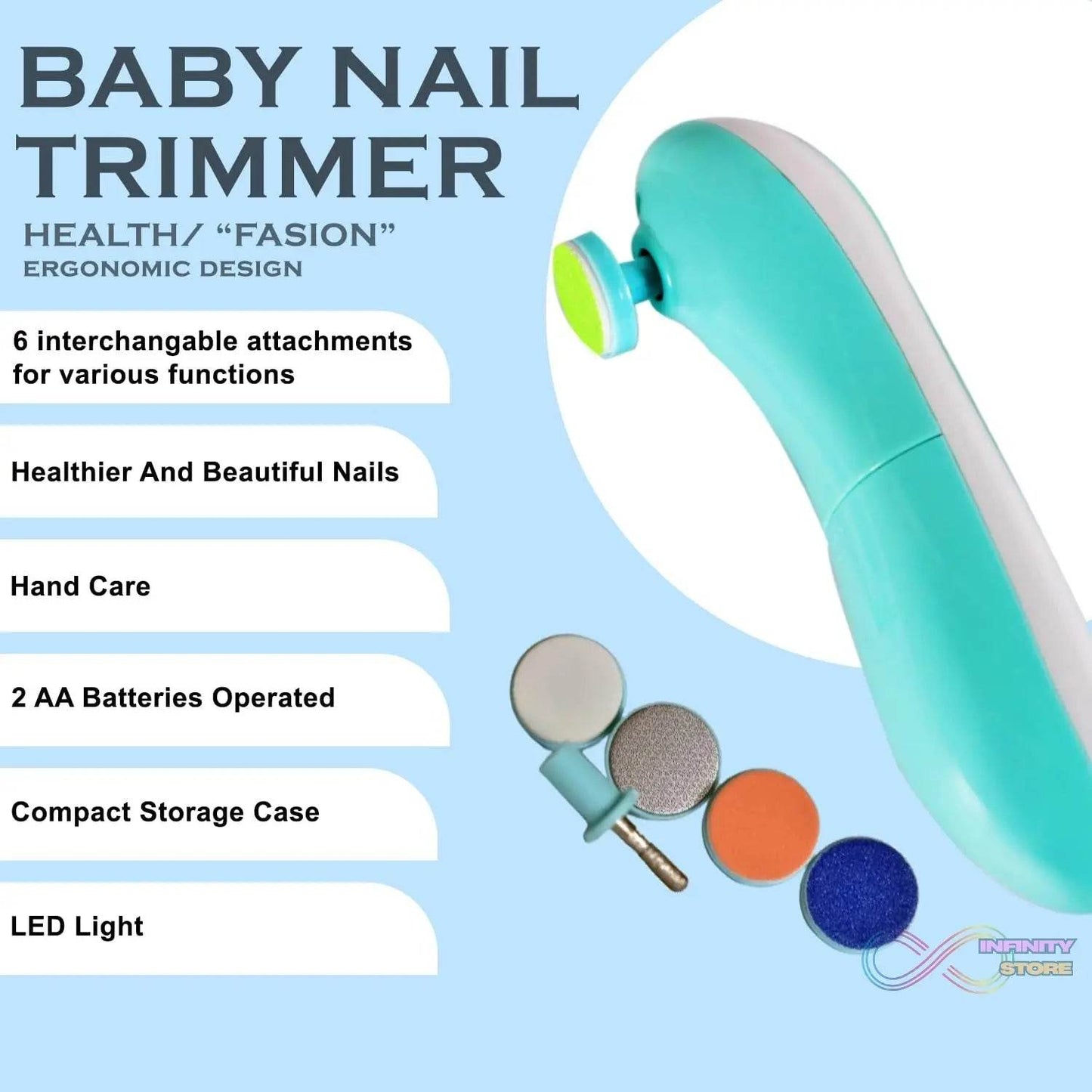 Baby Nail Trimmer / Clippers | 6 Grinding Head (Multi Color / 1 Pc / Battery not included) - infinityexculsivestore.com