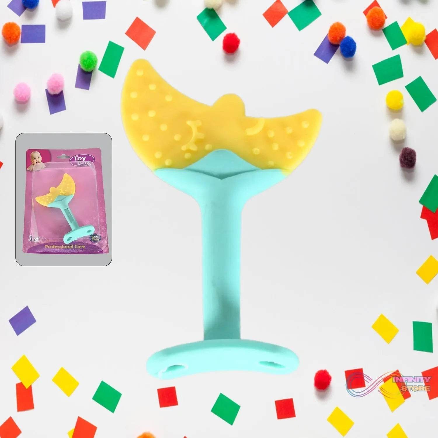 Baby Silicone Teether, Fruit Teether for Toddlers,100% Food Grade Silicone Teether, Non-Toxic & Latex Free Suitable for Kids Above 3 Months Sunflower, Moon Shape(1 Pc) - infinityexculsivestore.com