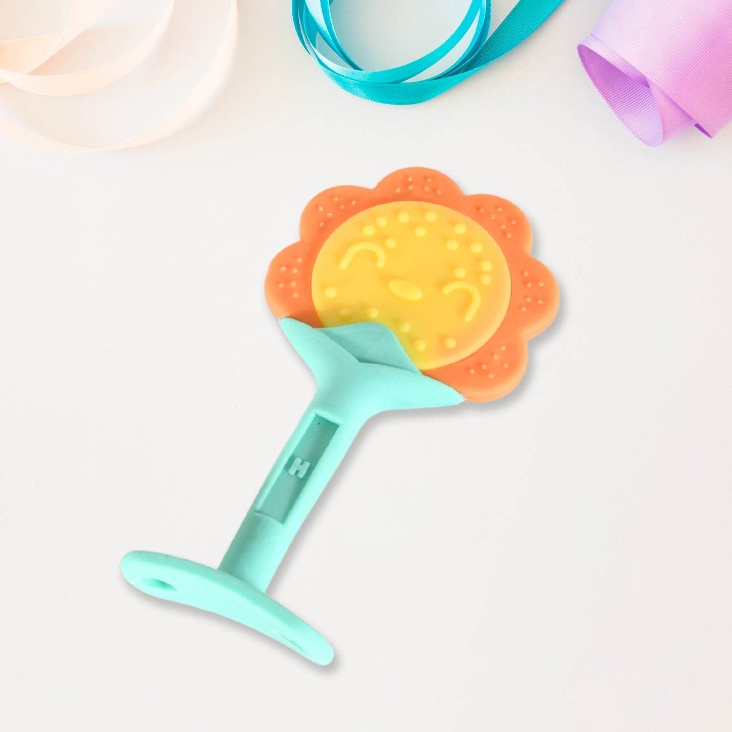 Baby Silicone Teether, Fruit Teether for Toddlers,100% Food Grade Silicone Teether, Non-Toxic & Latex Free Suitable for Kids Above 3 Months Sunflower, Moon Shape(1 Pc) - infinityexculsivestore.com