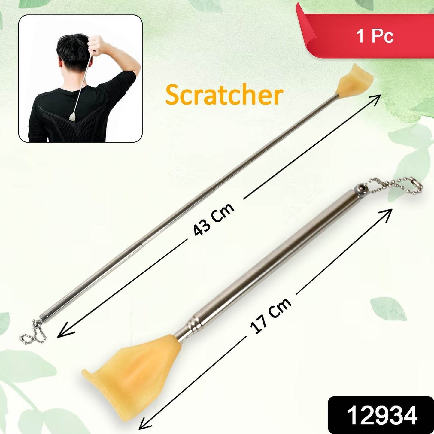 Back Scratcher Retractable Metal Tube Telescoping Massage Tool Portable Telescopic Back Scratchers for Women Men Adjustable 43cm, khujli (1pc) - infinityexculsivestore.com