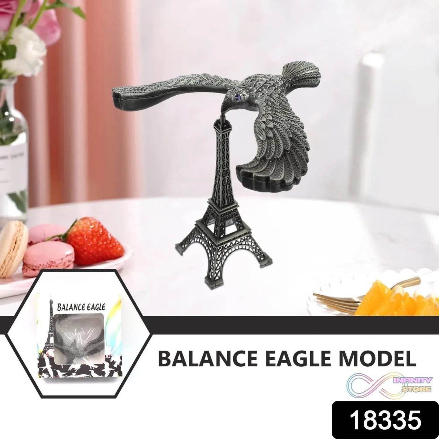 Balancing Bird Metal Eiffel Tower Statue Balance Eagle Toy (1 Set) - infinityexculsivestore.com
