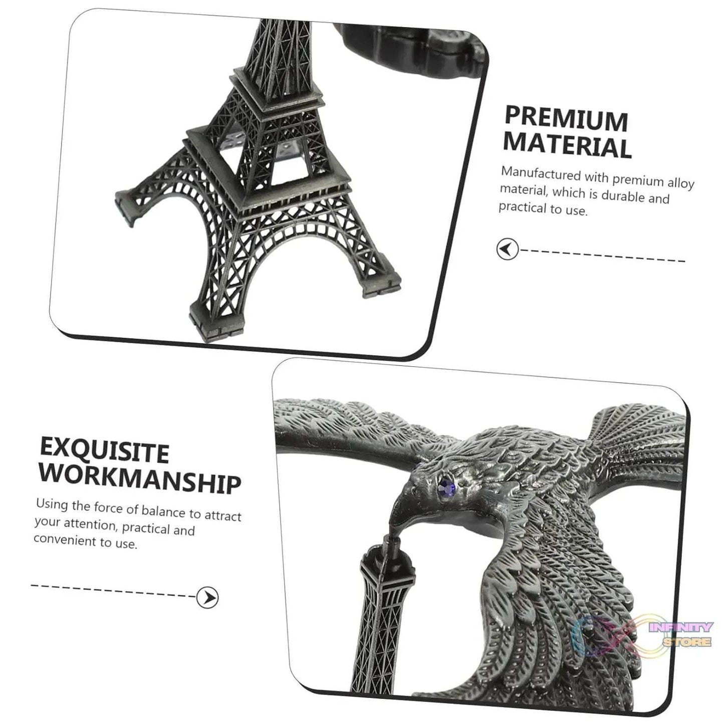 Balancing Bird Metal Eiffel Tower Statue Balance Eagle Toy (1 Set) - infinityexculsivestore.com