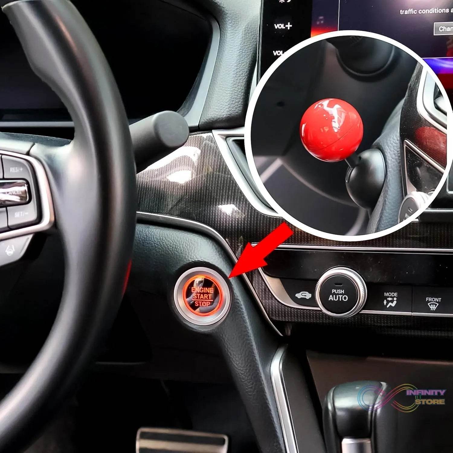 Ball Design Car Push Start Button Rocker / Cover (1 Pc) - infinityexculsivestore.com