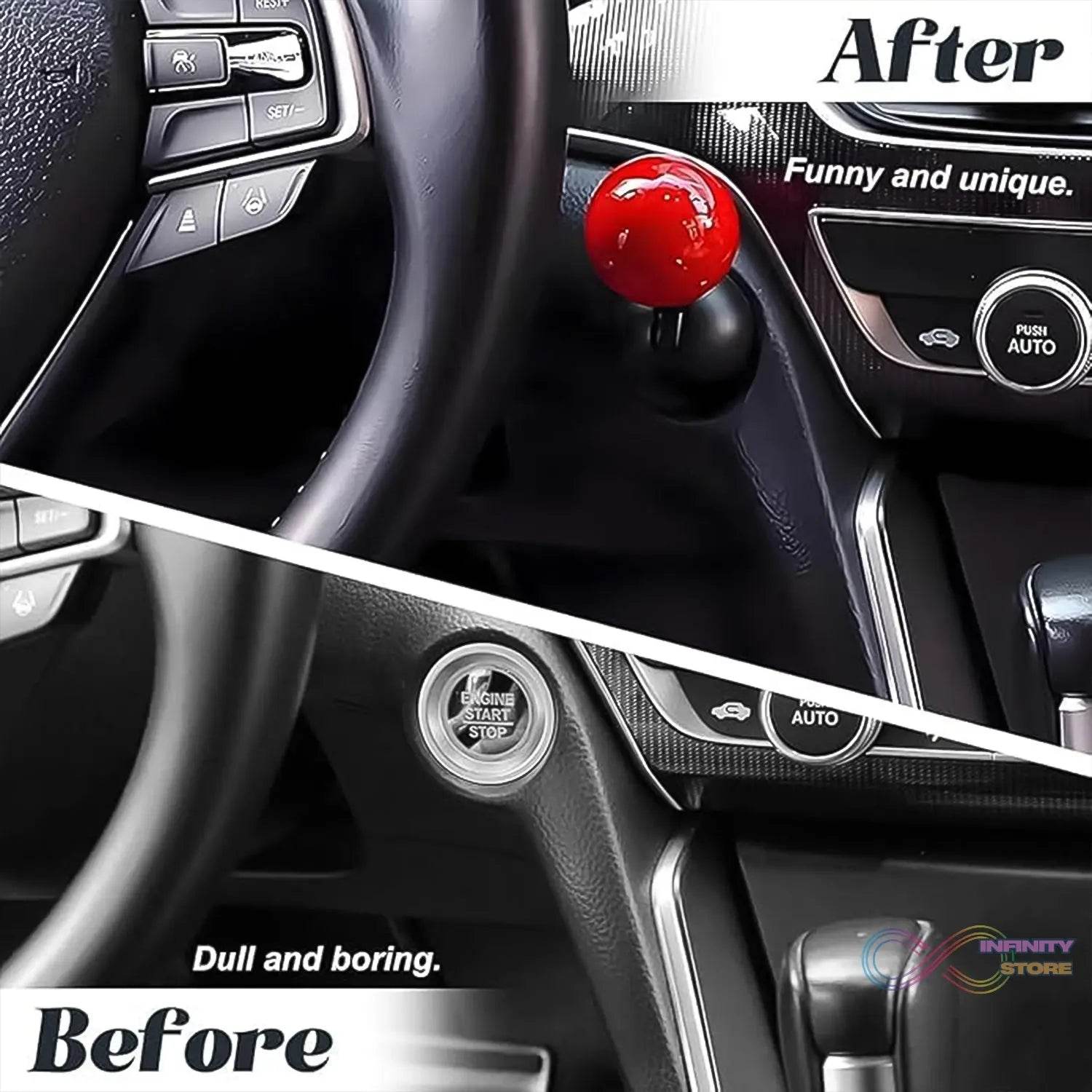 Ball Design Car Push Start Button Rocker / Cover (1 Pc) - infinityexculsivestore.com